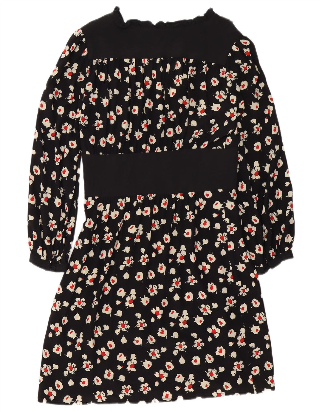 Max & Co. Womens Long Sleeve Empire Dress UK 14 Medium Black Floral