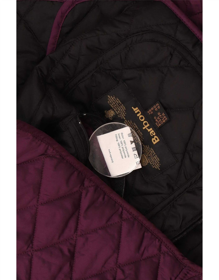 Barbour Womens Quilted Jacket UK 12 Medium Purple Colourblock Polyamide