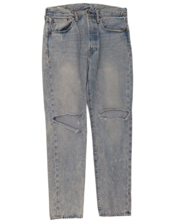 Levi's Mens 501 CT Distressed Straight Jeans W32 L32 Blue Cotton