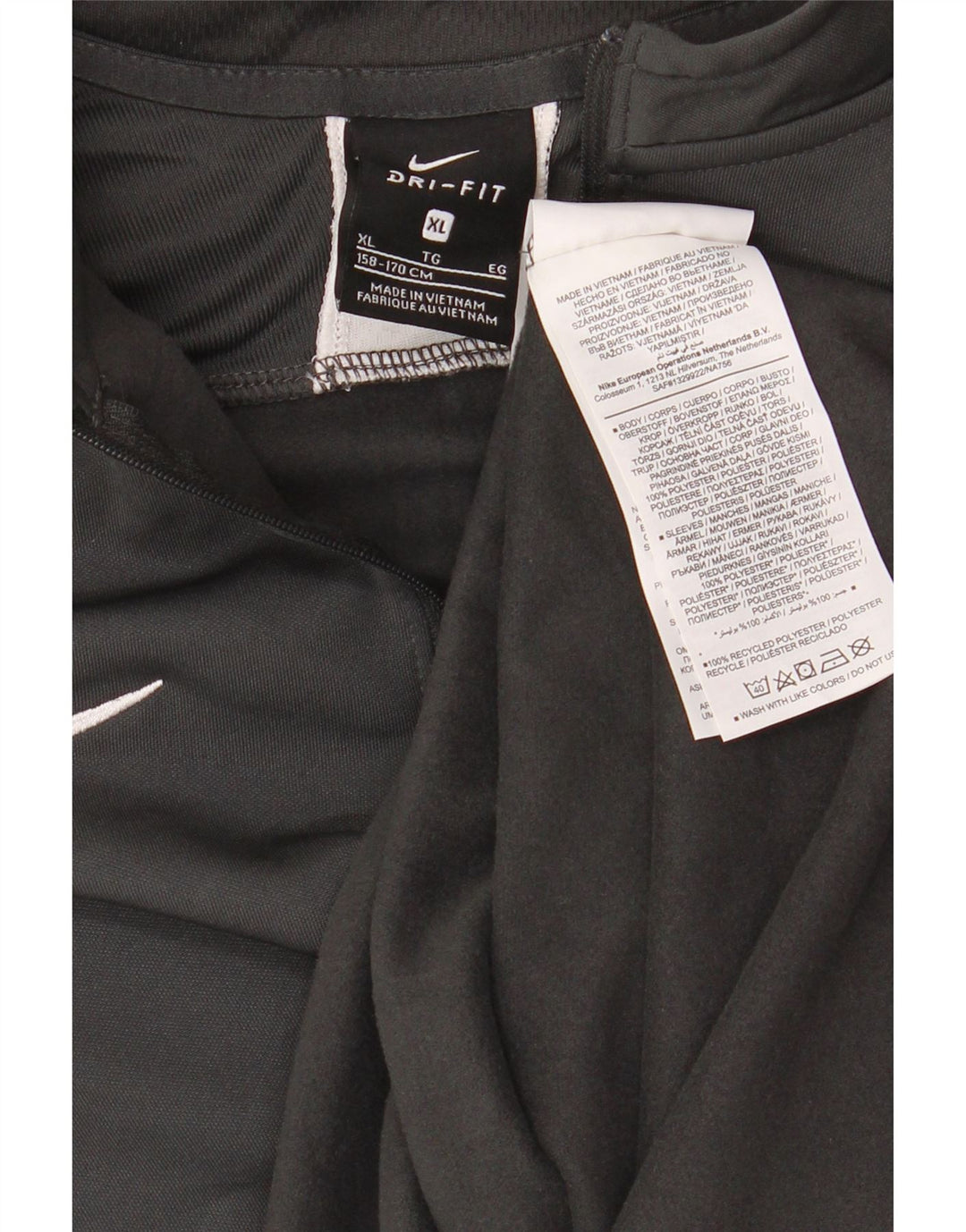 NIKE Boys Dri Fit Zip Neck Pullover Tracksuit Top 13-14 Years XL Grey