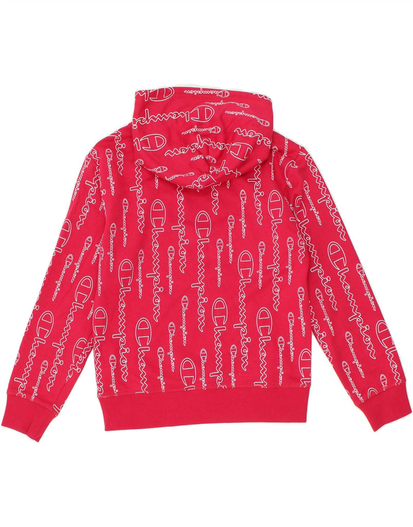 CHAMPION Girls Graphic Hoodie Jumper 9-10 Years Medium Pink Cotton | Vintage Champion | Thrift | Second-Hand Champion | Used Clothing | Messina Hembry 