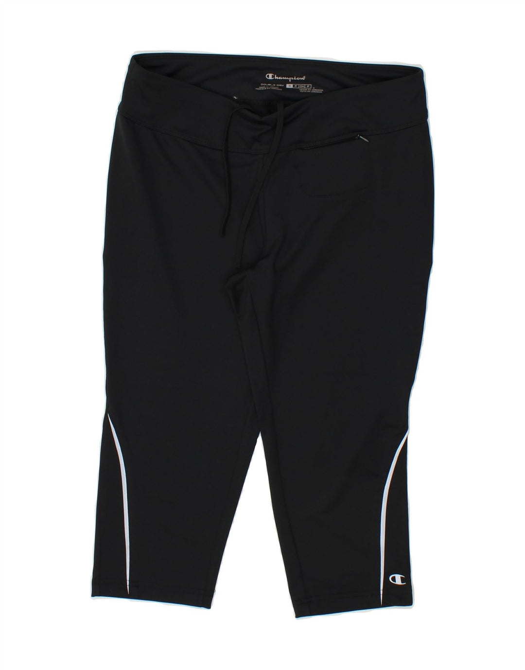 CHAMPION Womens Capri Leggings UK 8 Small Black Polyester Vintage Champion and Second-Hand Champion from Messina Hembry 