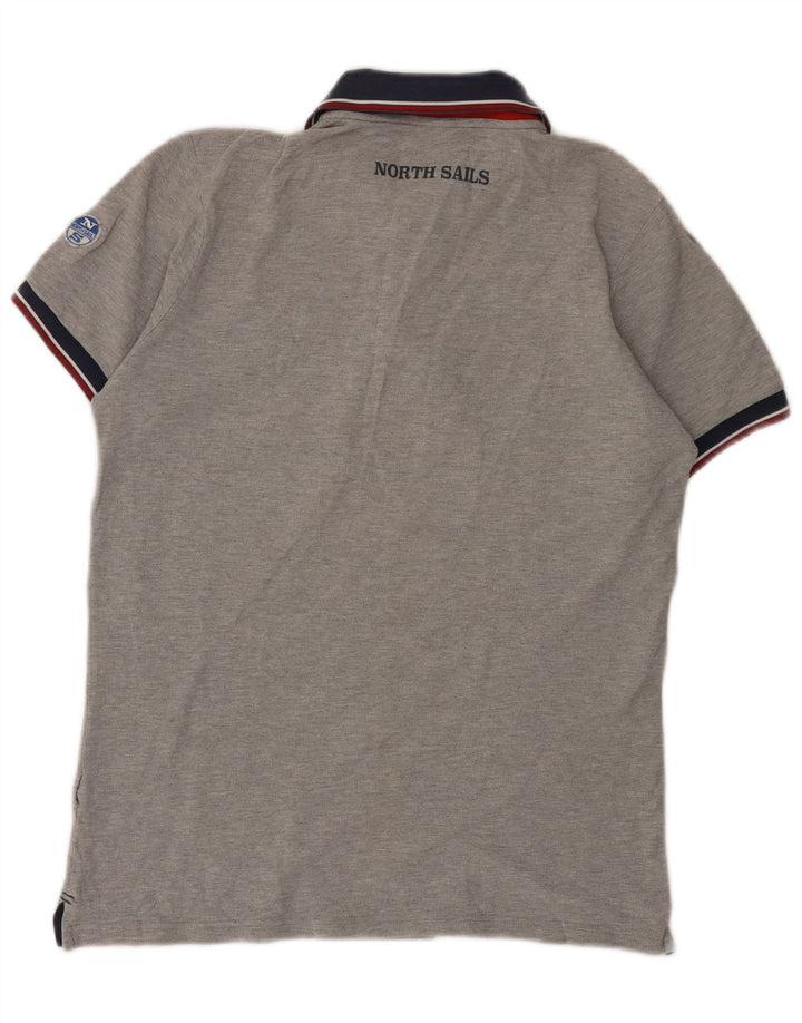 North Sails Mens Graphic Polo Shirt Small Grey Flecked