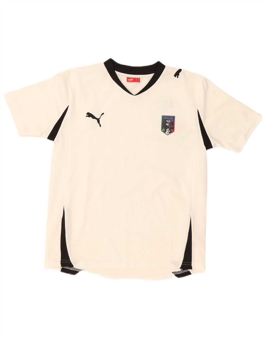 Puma Boys T-Shirt Top 13-14 Years White Colourblock