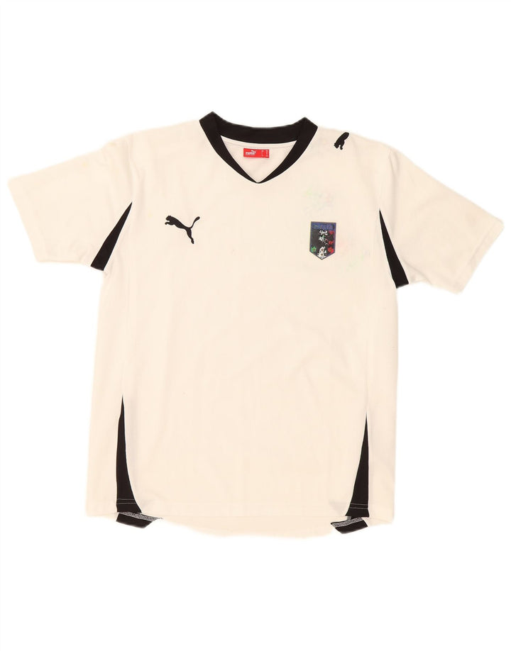 Puma Boys T-Shirt Top 13-14 Years White Colourblock
