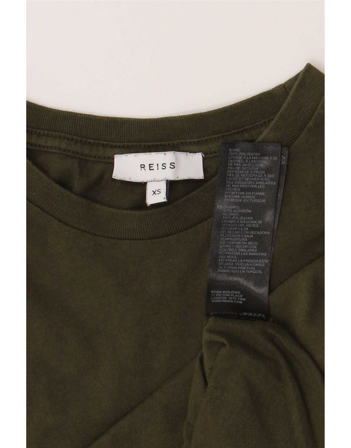 Reiss Mens T-Shirt Top XS Khaki Cotton
