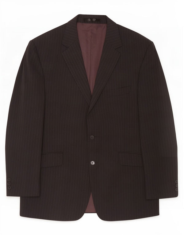 Marks & Spencer Mens 2 Button Blazer Jacket UK 42 Large Black Pinstripe