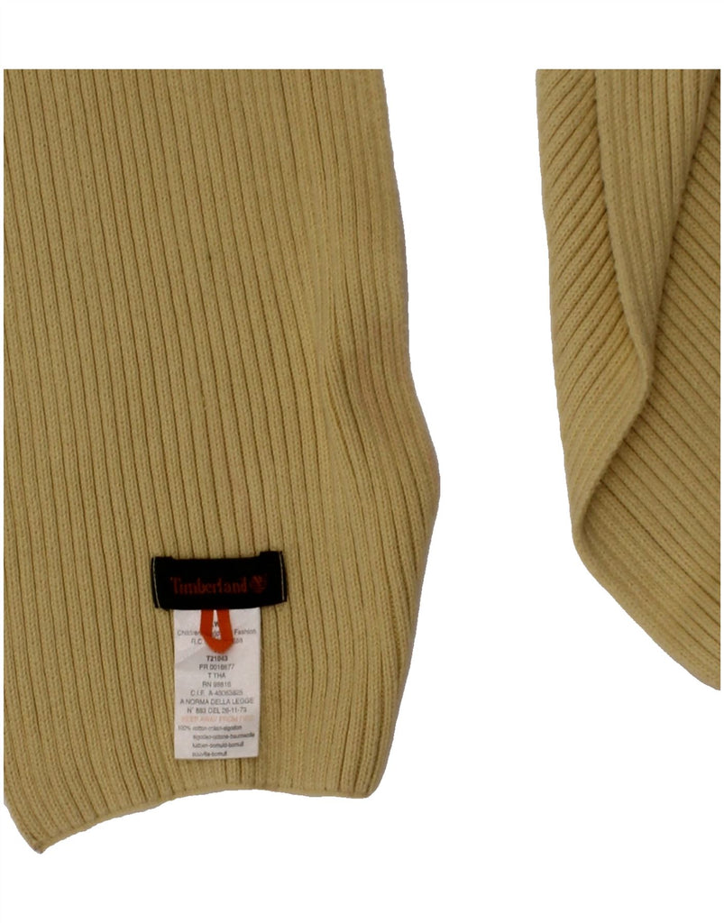TIMBERLAND Boys Knit Rectangle Scarf One Size Beige Cotton Winter Vintage Timberland and Second-Hand Timberland from Messina Hembry 