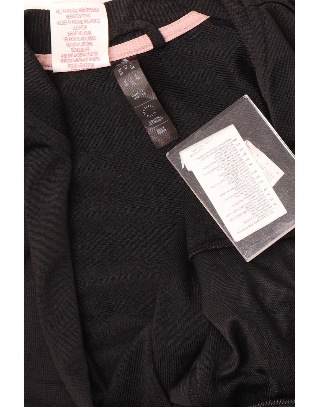 Adidas Girls Tracksuit Top Jacket 11-12 Years Black Polyester
