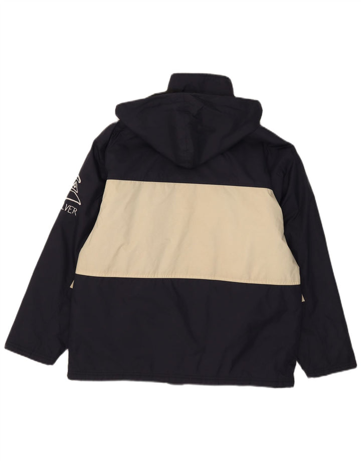 Quiksilver Boys Graphic Rain Jacket 13-14 Years Navy Blue Colourblock