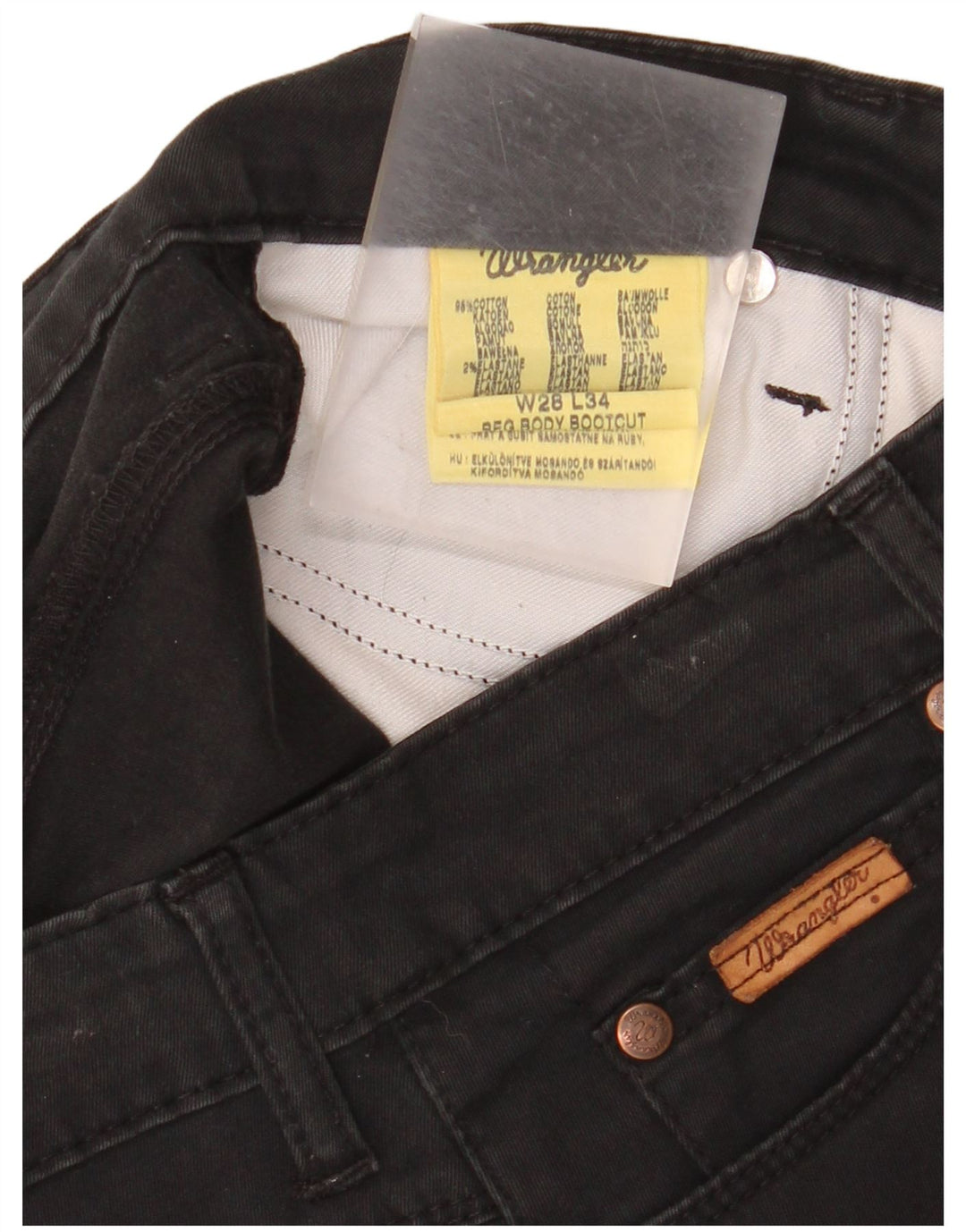 WRANGLER Womens Bootcut Jeans W28 L30 Black Cotton