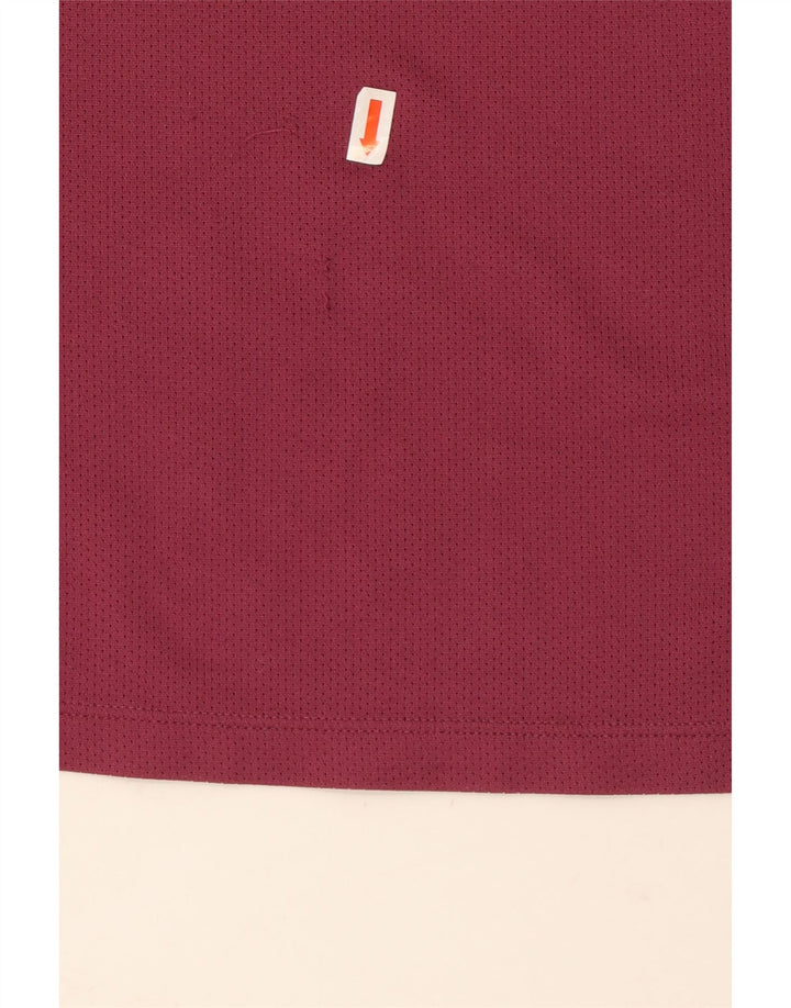 NIKE Womens Dri Fit T-Shirt Top UK 14 Large Burgundy Geometric Polyester
