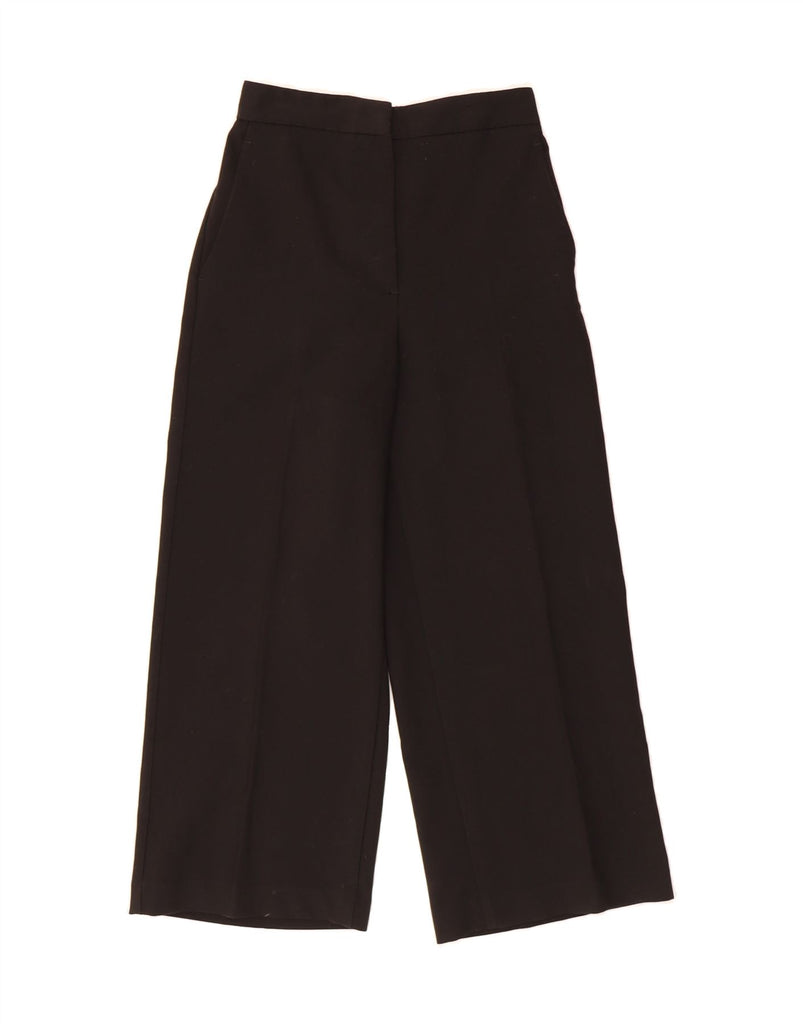 ZARA Womens Wide Leg Chino Trousers Small W27 L24 Black Polyester Vintage Zara and Second-Hand Zara from Messina Hembry 