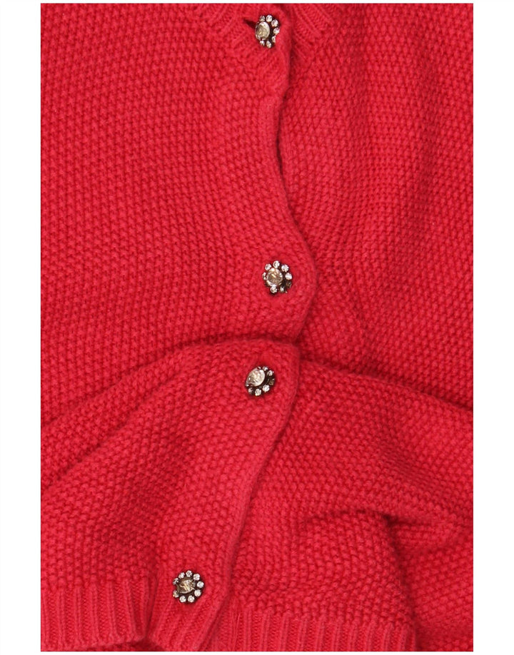 Zara Womens Cardigan Sweater UK 10 Small Red Viscose