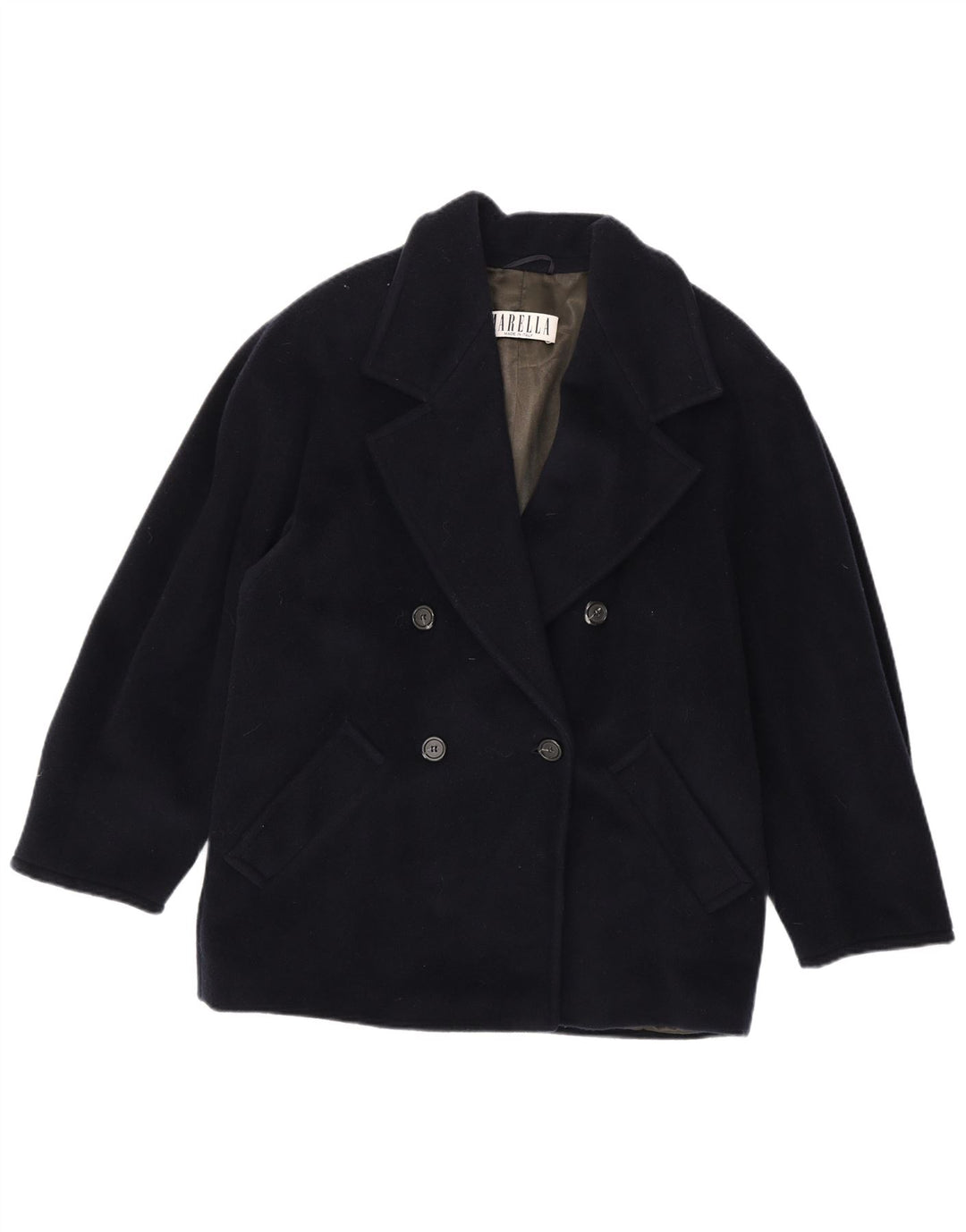 Marella Womens Oversized Double Breasted Coat UK 8 Small Navy Blue
