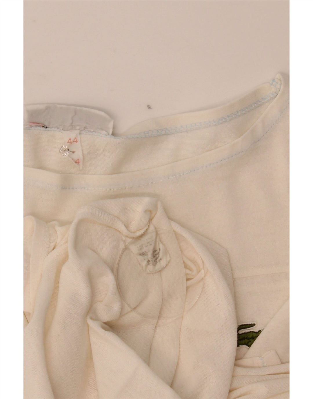 Lacoste Womens T-Shirt Top Size 44 Large White Cotton