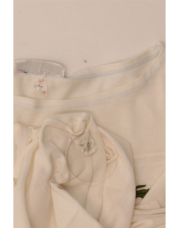 Lacoste Womens T-Shirt Top Size 44 Large White Cotton