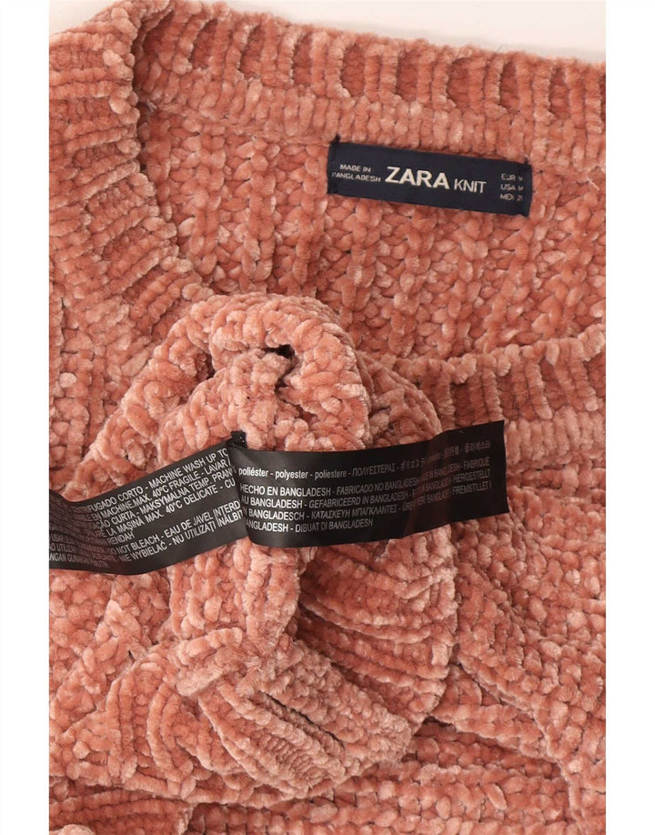 Zara Womens Boat Neck Jumper Sweater UK 14 Medium Brown Polyester