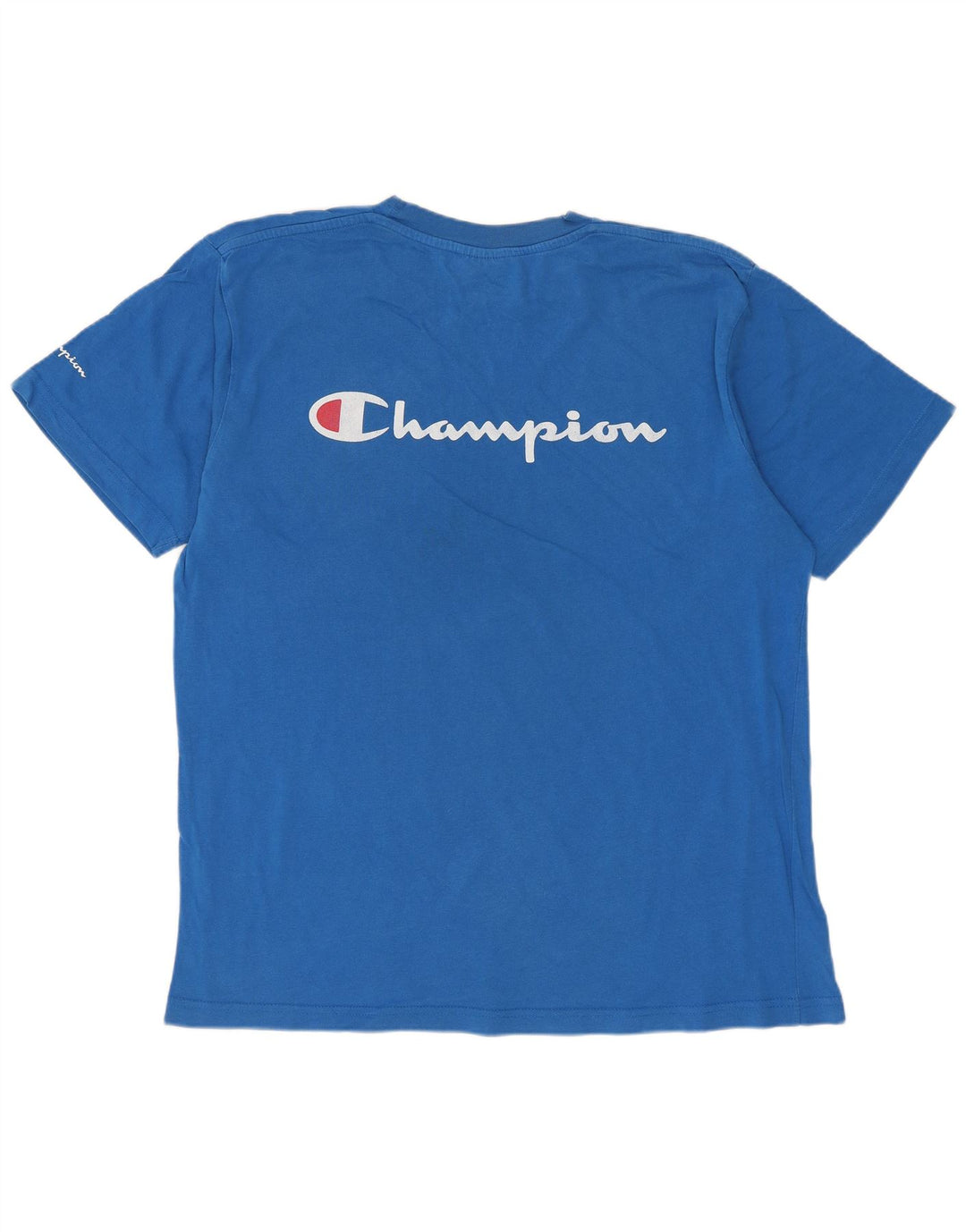 CHAMPION Mens Graphic T-Shirt Top Large Blue Cotton