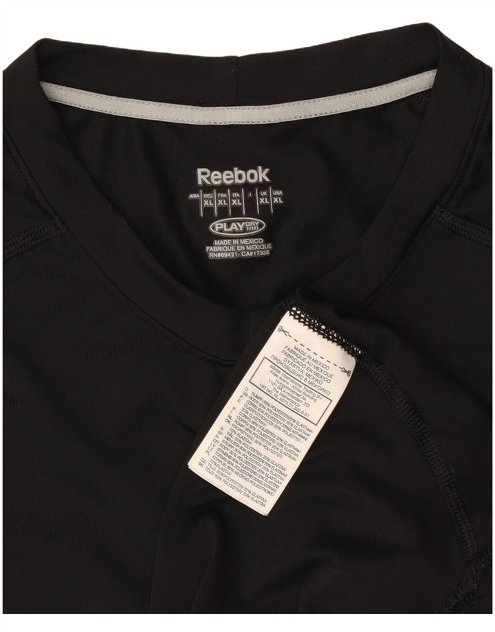 Reebok Mens T-Shirt Top XL Black Polyester