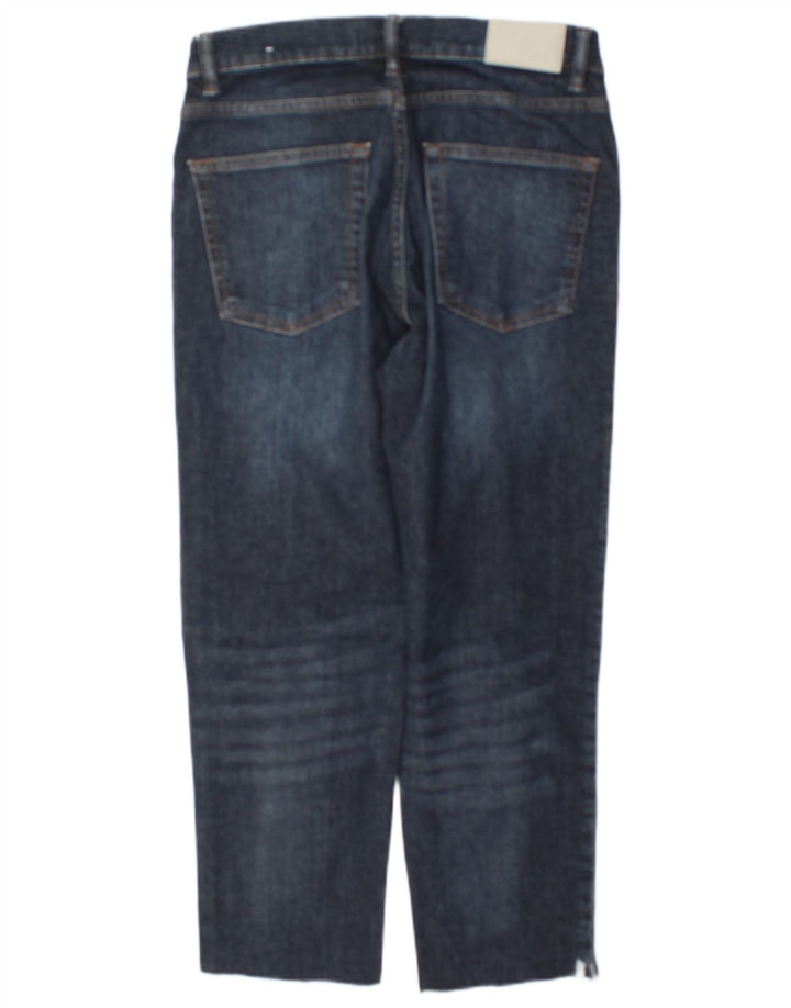 Zara Womens Cropped Jeans W32 L24 Navy Blue