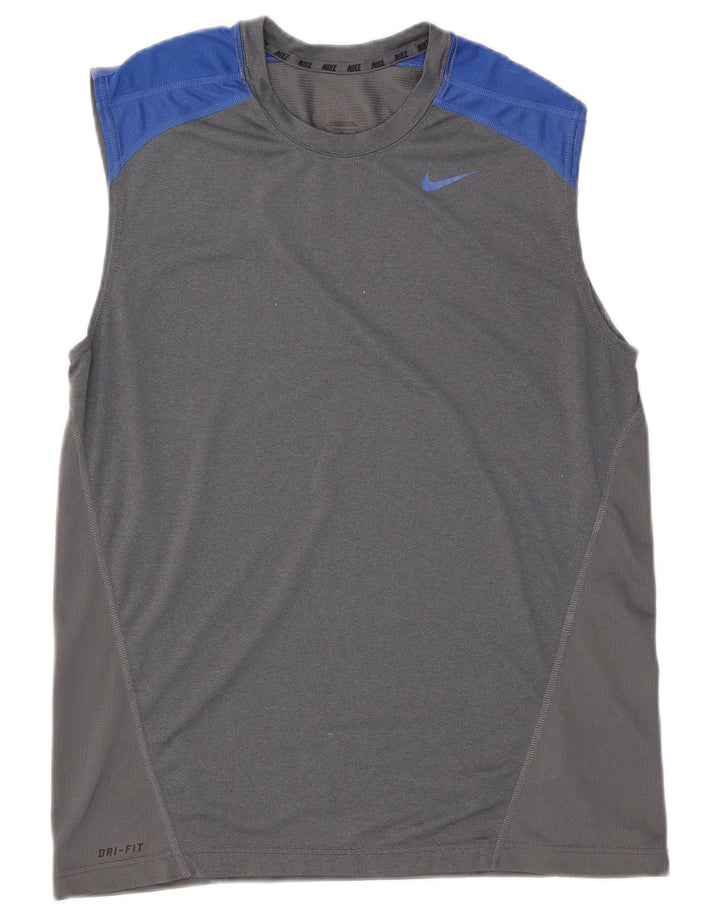 Nike Mens Dri Fit Vest Top Medium Grey Colourblock Polyester