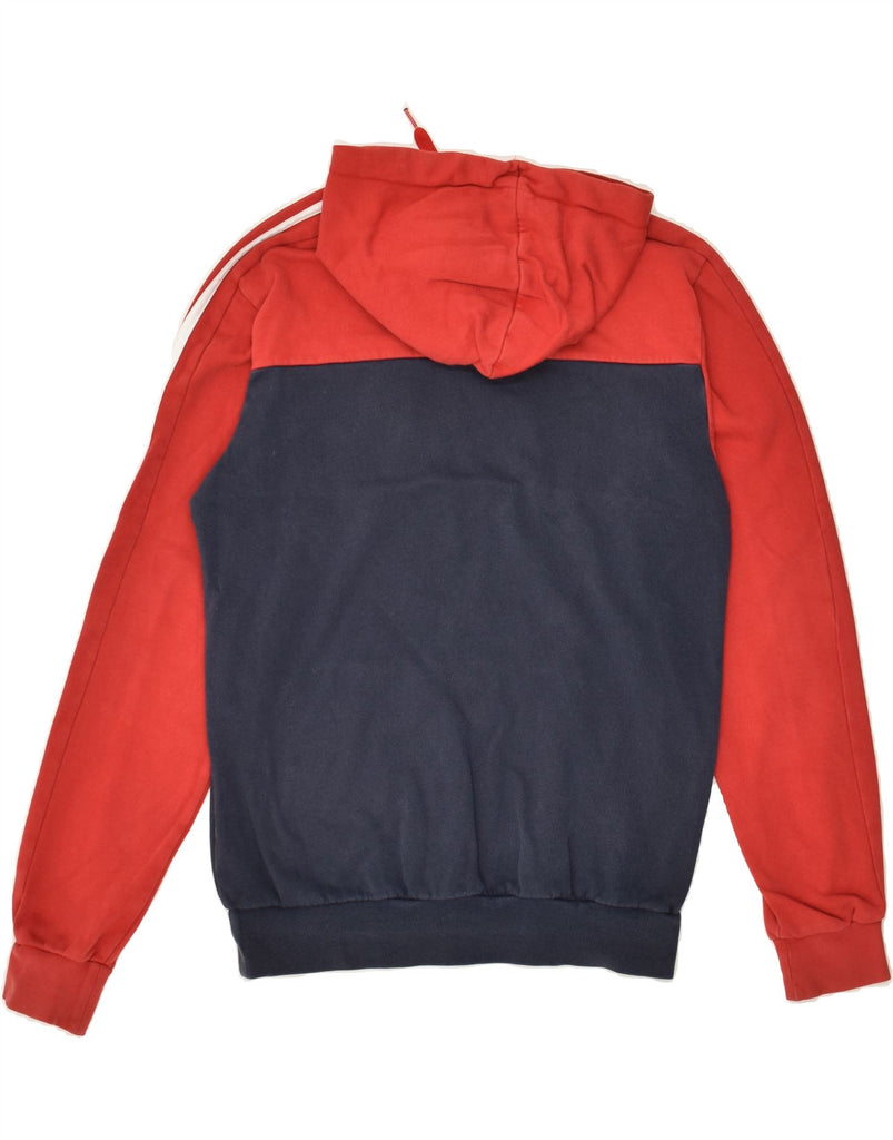 ADIDAS Mens Graphic Hoodie Jumper Small Red Colourblock Cotton | Vintage Adidas | Thrift | Second-Hand Adidas | Used Clothing | Messina Hembry 