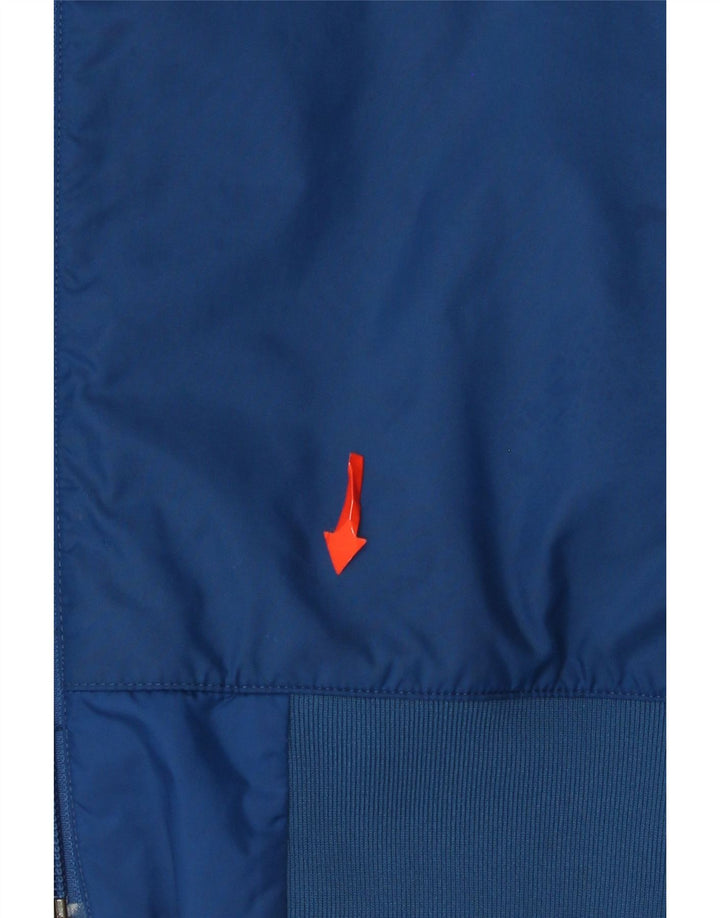 Adidas Mens Hooded Rain Jacket UK 38 Medium Blue Colourblock Nylon