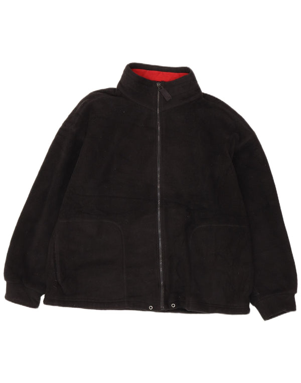 Marks & Spencer Womens Oversized Fleece Jacket UK 16 Large Black Polyester