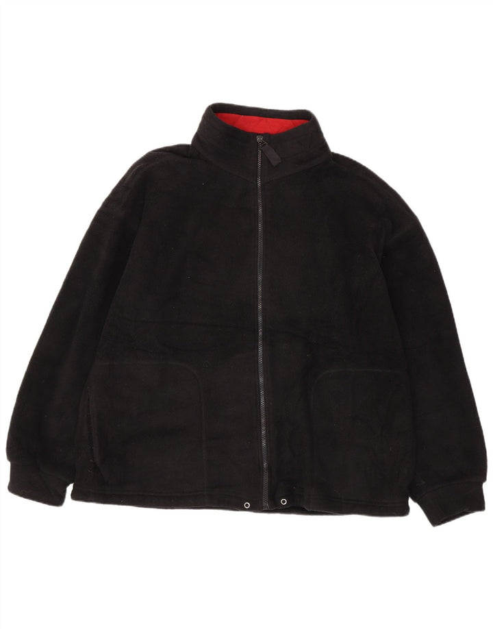 Marks & Spencer Womens Oversized Fleece Jacket UK 16 Large Black Polyester