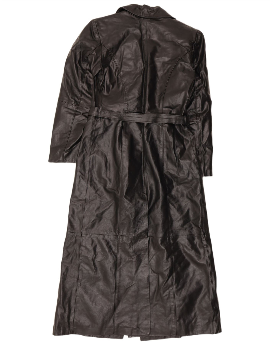 Vintage Womens Leather Coat IT 42 Medium Black Leather