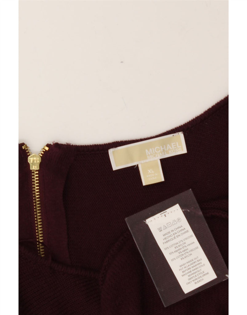 MICHAEL KORS Womens Oversized Boat Neck Jumper Sweater UK 18 XL Burgundy Vintage Michael Kors and Second-Hand Michael Kors from Messina Hembry 