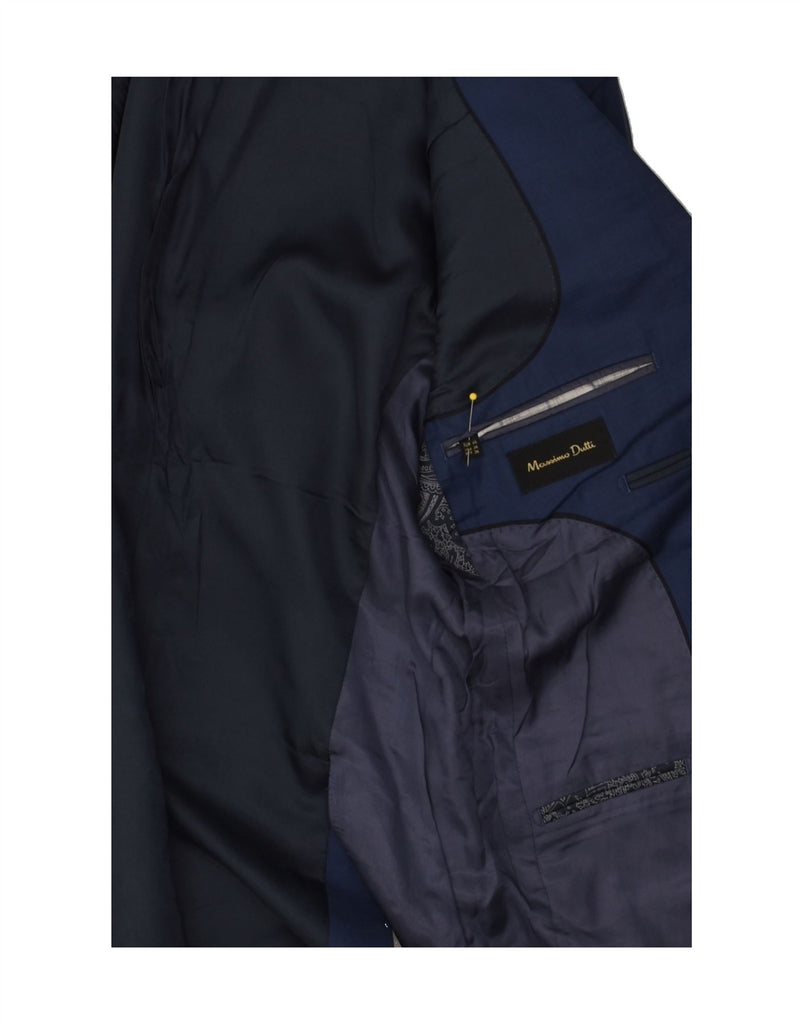 MASSIMO DUTTI Mens 2 Button Blazer Jacket EU 46 Small Navy Blue Wool | Vintage Massimo Dutti | Thrift | Second-Hand Massimo Dutti | Used Clothing | Messina Hembry 