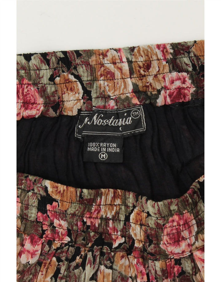 VINTAGE Womens Pleated Skirt Medium W35 Multicoloured Floral Rayon Vintage Vintage and Second-Hand Vintage from Messina Hembry 