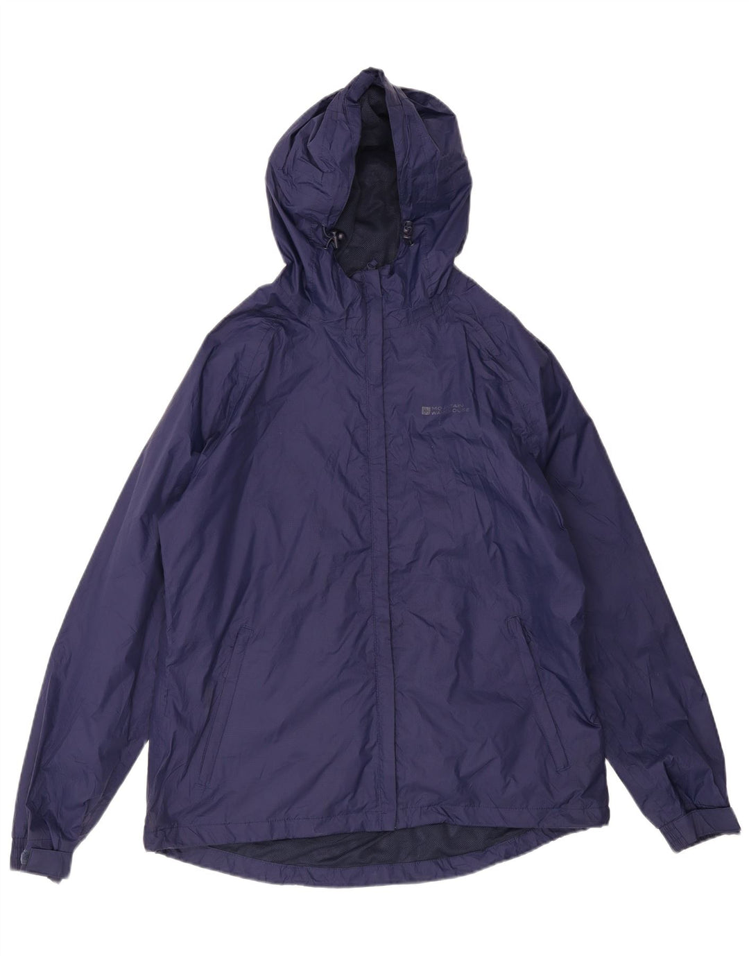 Mountain Warehouse Womens Hooded Rain Jacket UK 16 Large  Navy Blue Nylon