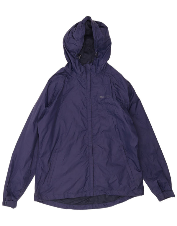 Mountain Warehouse Womens Hooded Rain Jacket UK 16 Large  Navy Blue Nylon