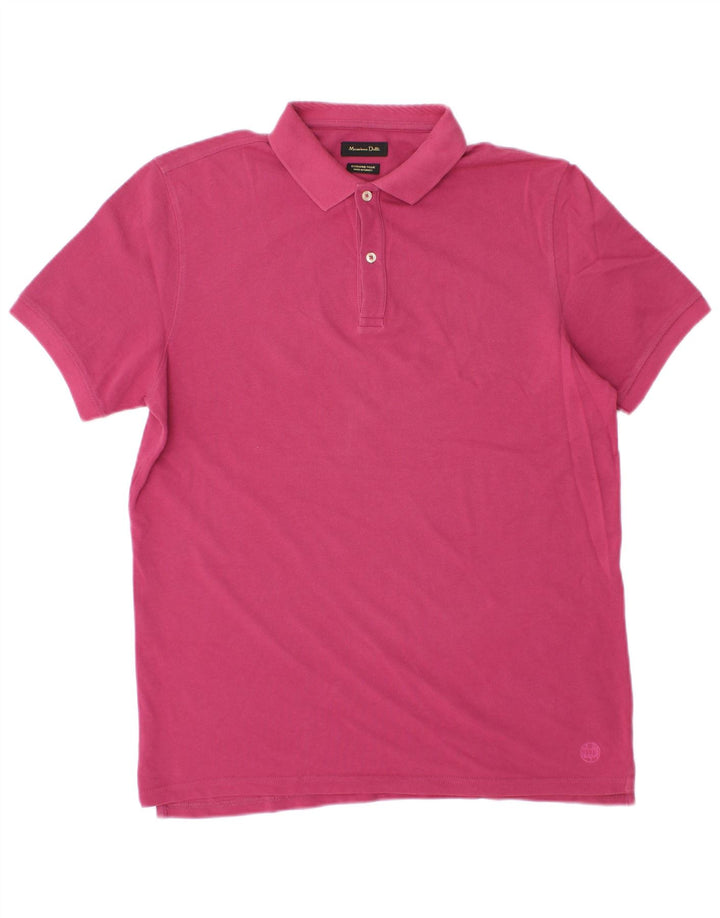 Massimo Dutti Mens Polo Shirt Large Pink