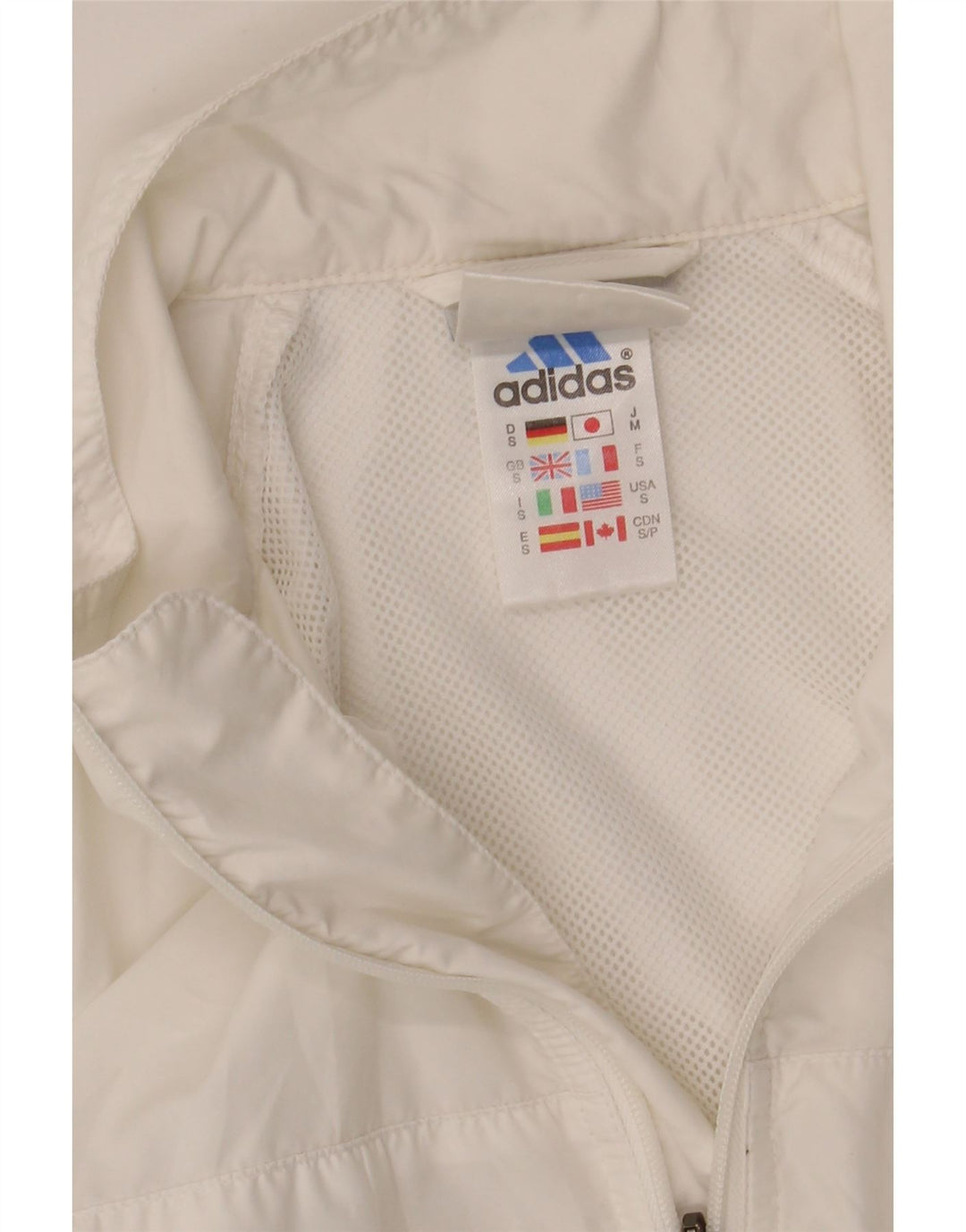 Adidas Mens Tracksuit Top Jacket Small White Polyester