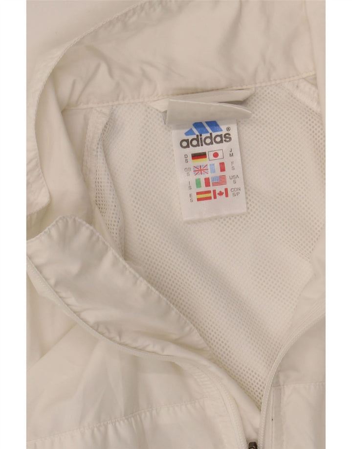 Adidas Mens Tracksuit Top Jacket Small White Polyester