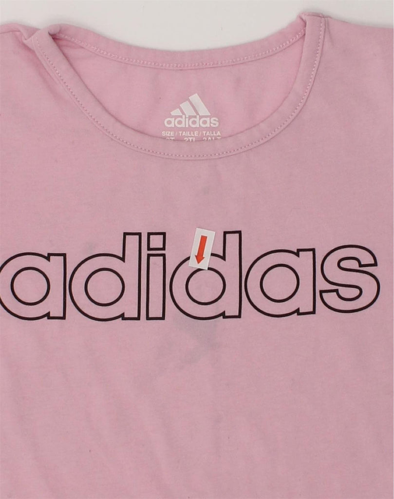 ADIDAS Baby Girls Graphic T-Shirt Top 18-24 Months Pink Cotton | Vintage Adidas | Thrift | Second-Hand Adidas | Used Clothing | Messina Hembry 