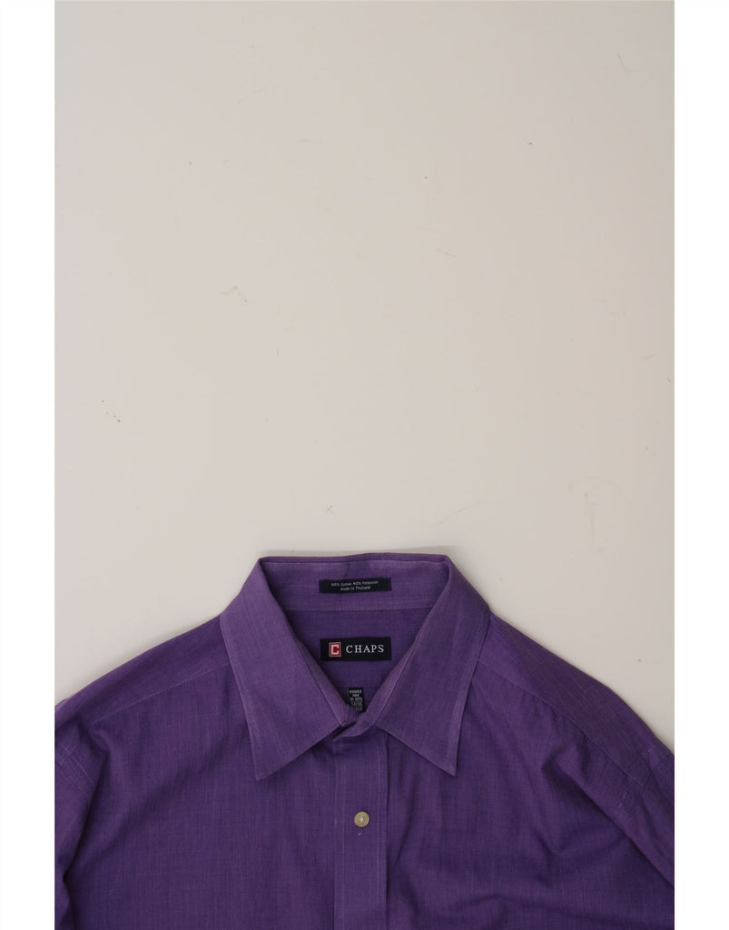 CHAPS Mens Shirt Size 16 16 1/2 Large Purple Cotton Vintage Chaps and Second-Hand Chaps from Messina Hembry 