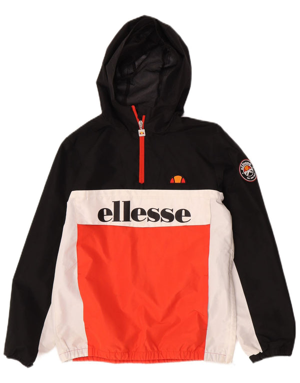 Ellesse Boys Graphic Hooded Anorak Jacket 12-13 Years Orange Colourblock
