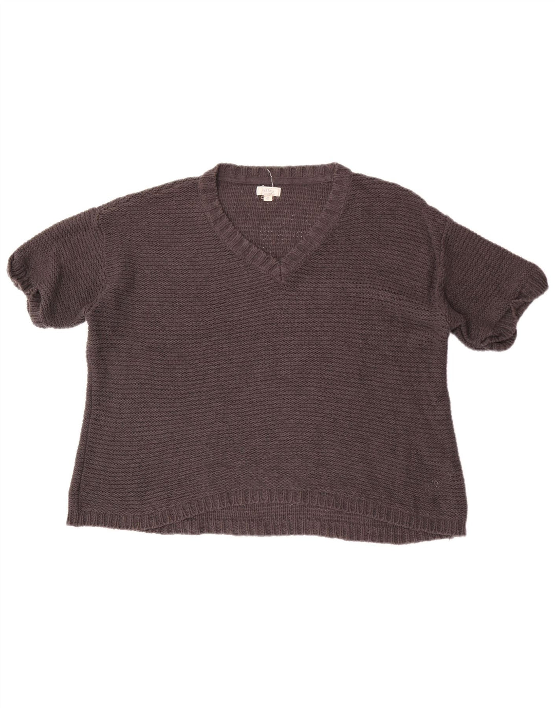 Fat Face Womens Short Sleeve V-Neck Jumper Sweater UK 14 Medium Black