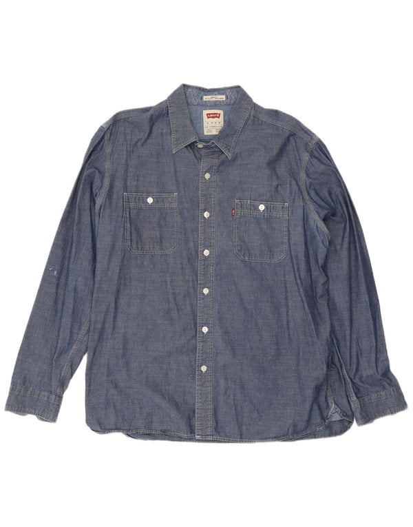 Levi's Mens Standard Fit Shirt XL Navy Blue