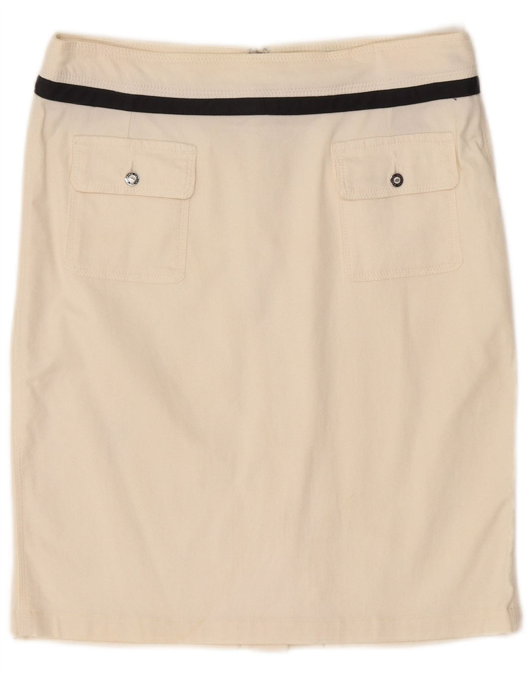 MARINA YACHTING Womens Pencil Skirt W30 Medium Off White Cotton