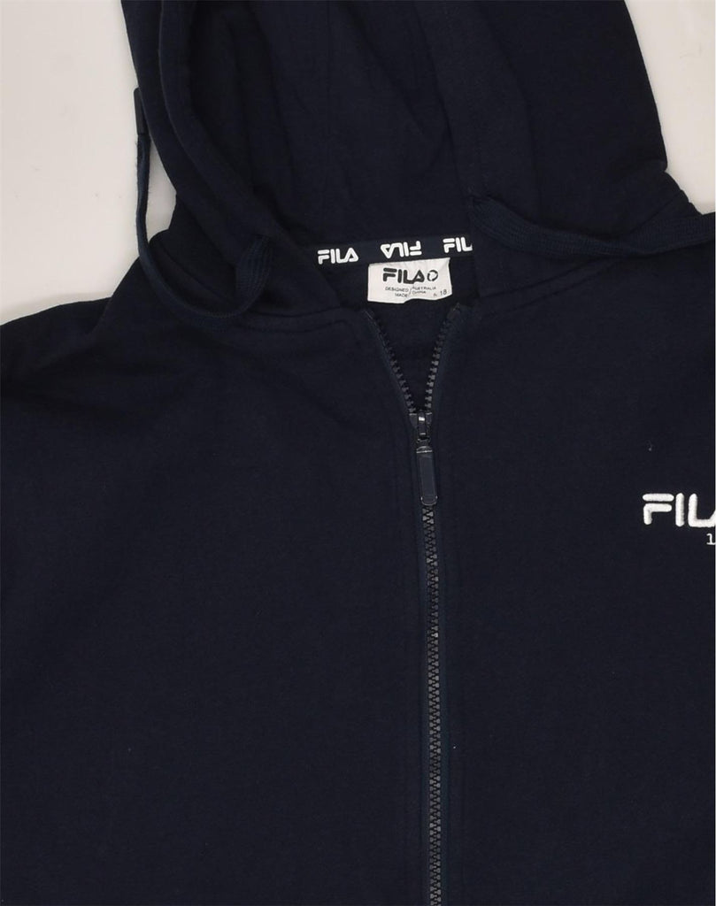 FILA Boys Zip Hoodie Sweater 15-16 Years Navy Blue Cotton | Vintage Fila | Thrift | Second-Hand Fila | Used Clothing | Messina Hembry 