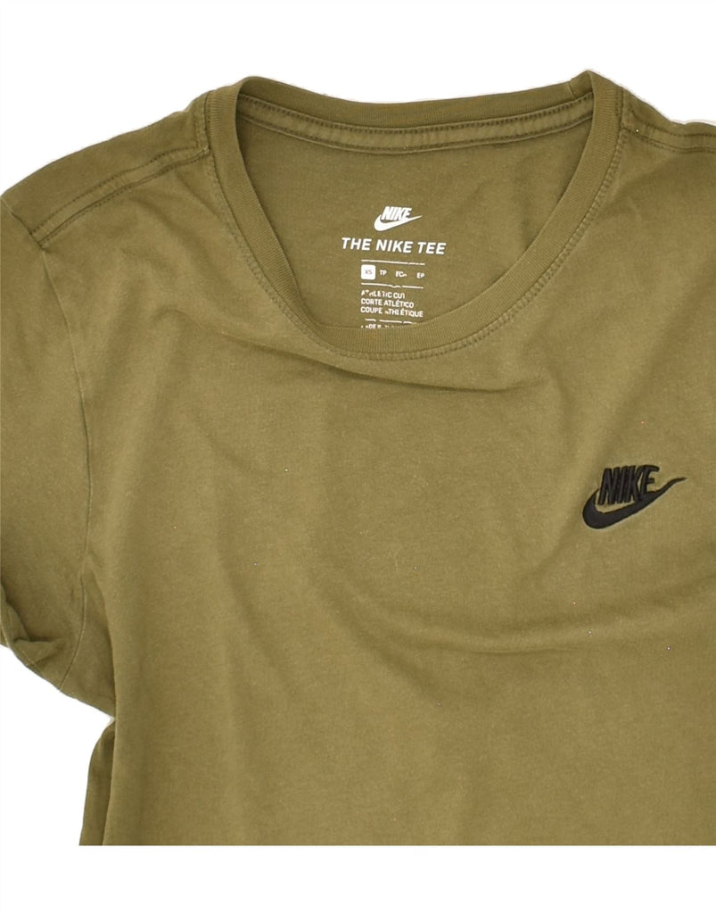 NIKE Mens T-Shirt Top XS Khaki Cotton | Vintage Nike | Thrift | Second-Hand Nike | Used Clothing | Messina Hembry 