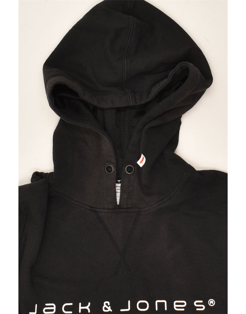 JACK & JONES Mens Graphic Hoodie Jumper Large Black Cotton | Vintage Jack & Jones | Thrift | Second-Hand Jack & Jones | Used Clothing | Messina Hembry 