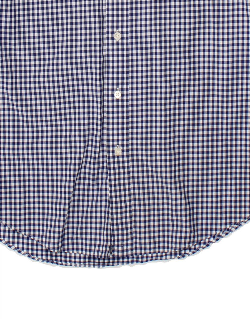 POLO RALPH LAUREN Mens Custom Fit Shirt Medium Blue Check Cotton Vintage Polo Ralph Lauren and Second-Hand Polo Ralph Lauren from Messina Hembry 