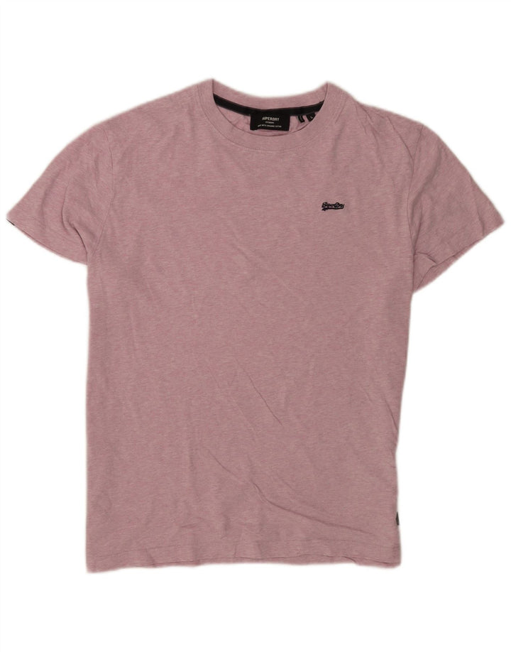 Superdry Mens T-Shirt Top Large Pink Cotton